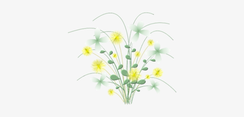 Floral-vase - Gelbe U. Grüne Blumen Grußkarte, transparent png #1106810