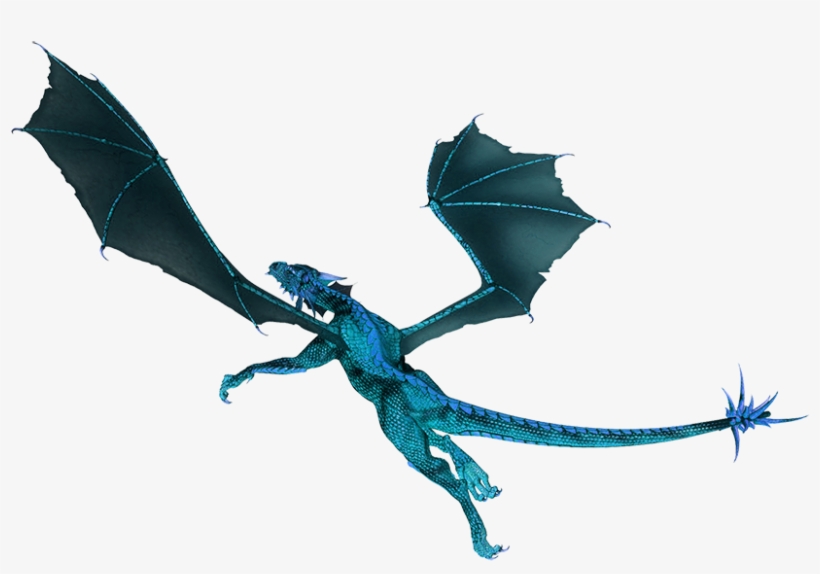 Blue Flying Dragon Clipart - Flying Blue Dragon Png, transparent png #1107258