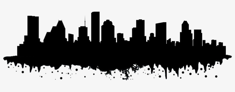 Houston Skyline Png Black And White Download - Houston Skyline Silhouette Transparent, transparent png #1107488