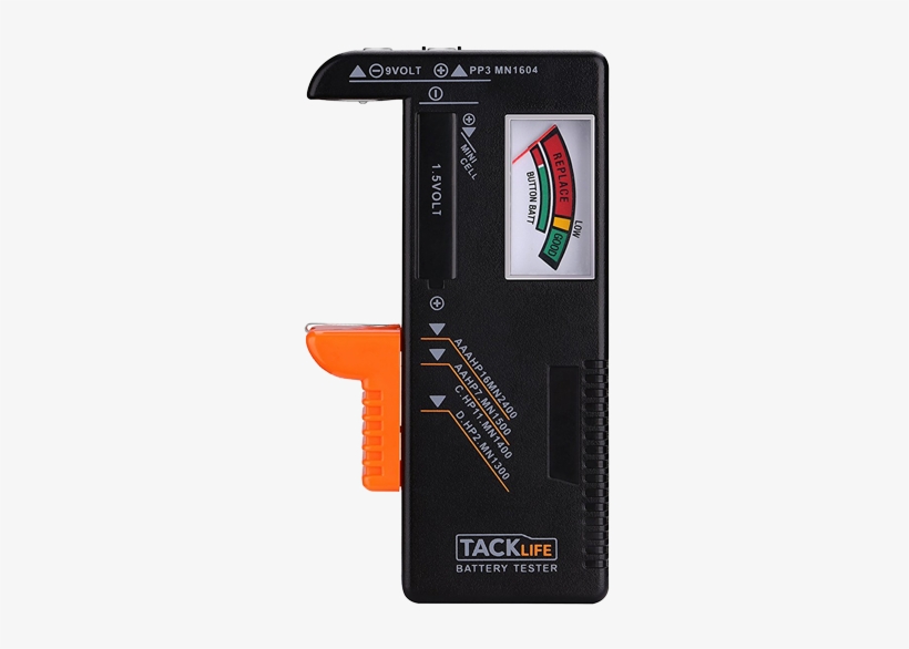 Tacklife Mbt01 Battery Tester - Universal Battery Tester Aa Aaa C D 9v Button Checker, transparent png #1107734