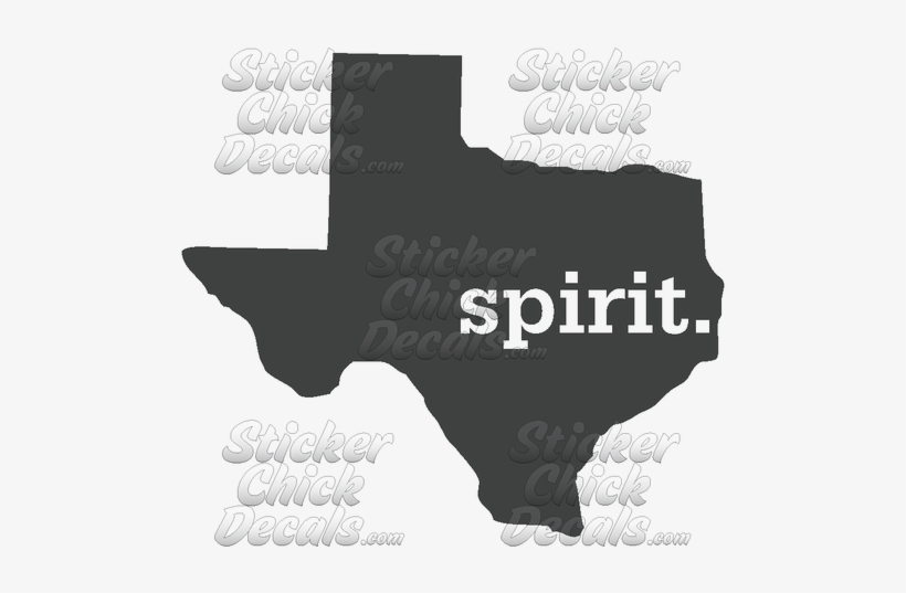 Decal In The Shape Of Texas With The Word "spirit - Texas, transparent png #1107740