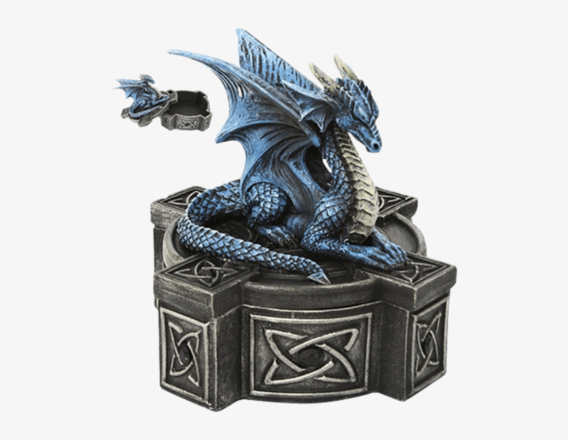 Celtic Blue Dragon Trinket Box - Blue Mystic Dragon Statue Celtic Box By Pacific Giftware, transparent png #1107759