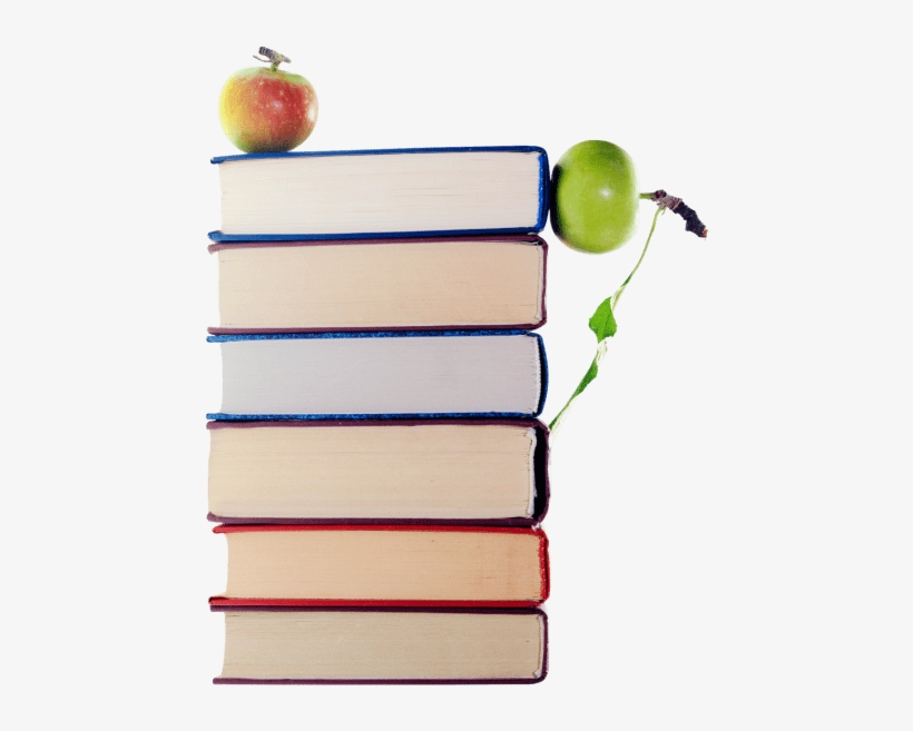 Free Png Green Apples In Stack Of Books Png Images - Apple, transparent png #1108719