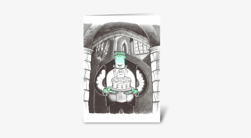 Boris With Cake Greeting Card - Greeting Card, transparent png #1109418