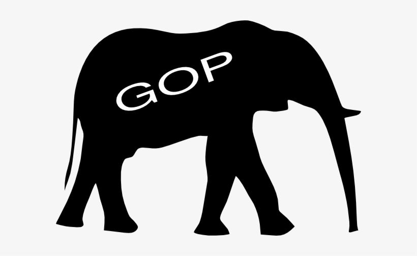 Png Transparent Download Gop Clip Art At Clker Com - Black And White Elephant Clipart, transparent png #1109876