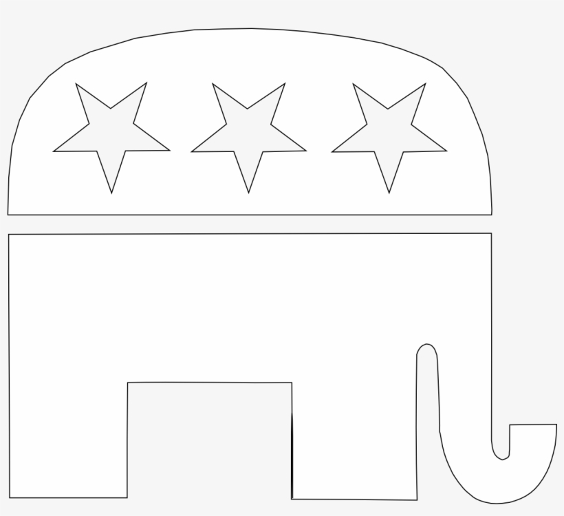 Pix For Republican Party Elephant Outline - Republican Party, transparent png #1109925