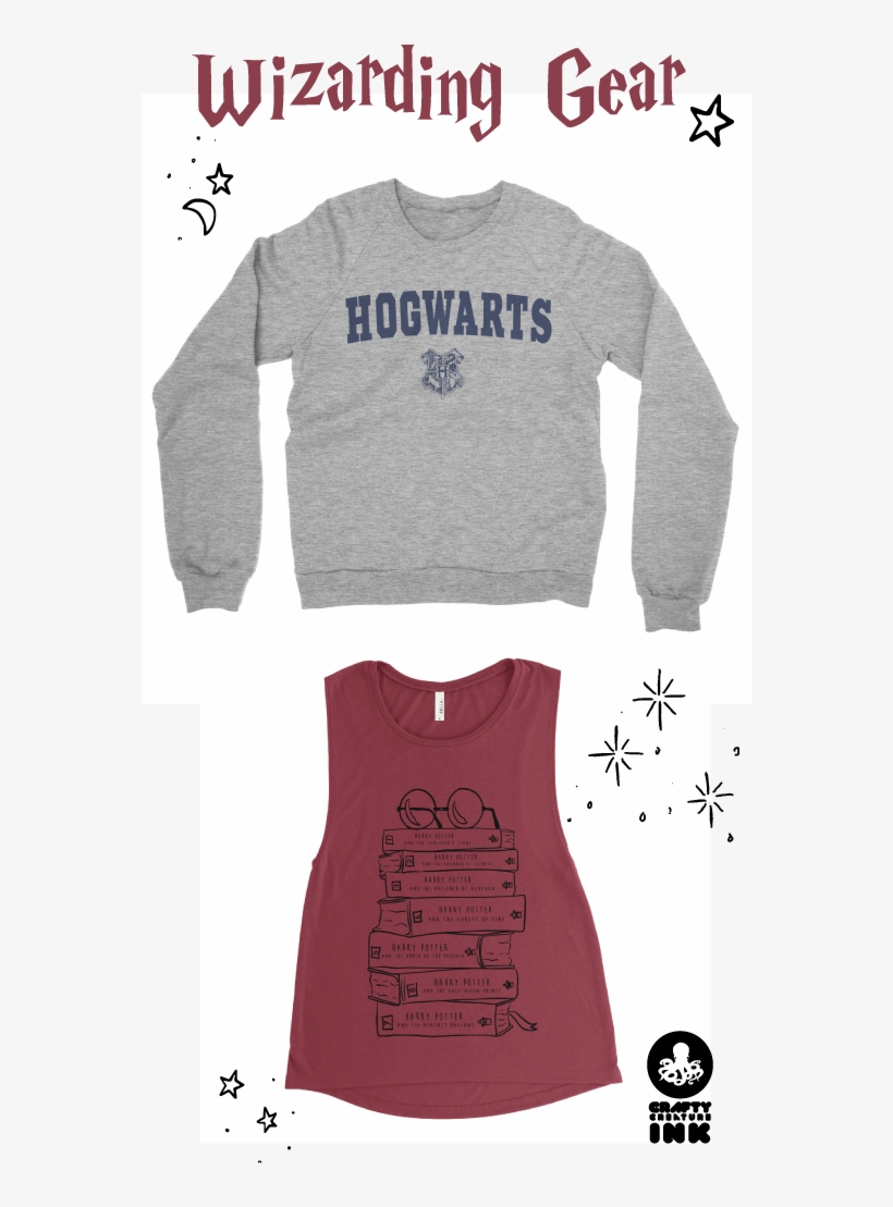 Harry Potter Book Stack Muscle Tank / Hogwarts Sweatshirt - Andreen Guys V-neck For Men Black Friday 2017, transparent png #1109952