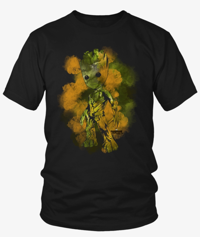 Guardians Of Galaxy Vol 2 Watercolor Groot Tshirt Graphic - Polo Shirt With Fish, transparent png #1110789
