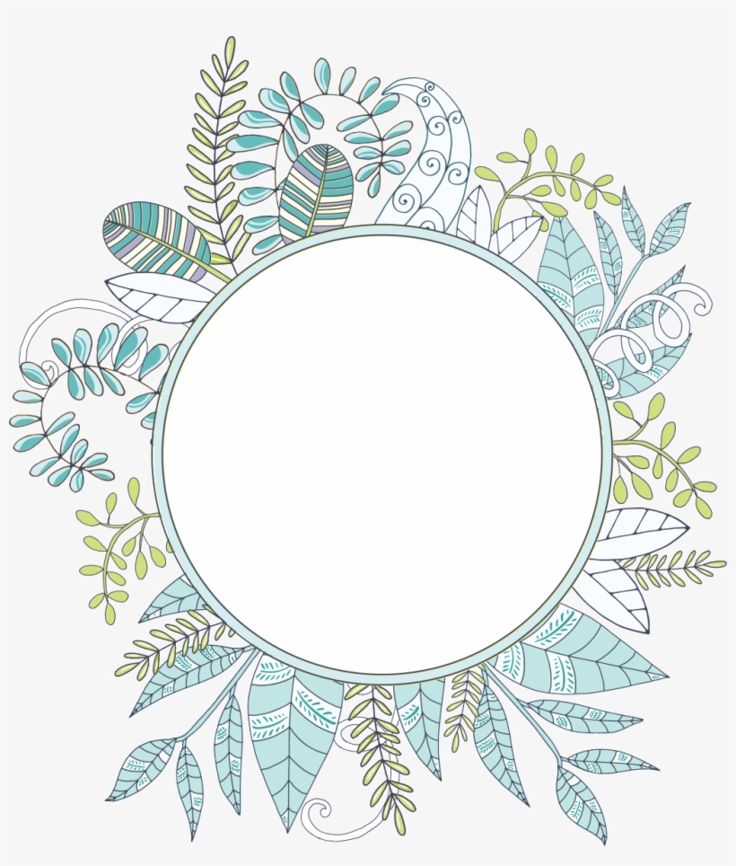 Hand Painted Linear Leaf Circle Png Transparent - Portable Network Graphics, transparent png #1111004