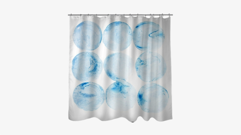 Abstract Watercolor Aquarelle Hand Draw Circle Blue - Curtain, transparent png #1111089