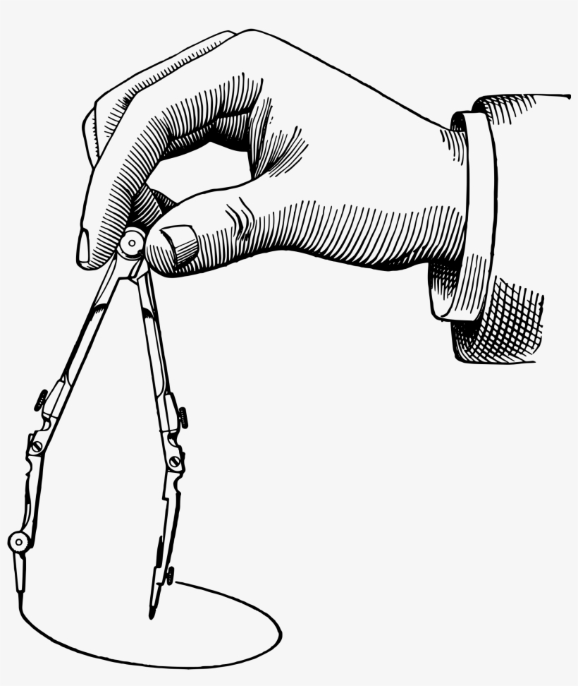 Free Vector Drawing A Circle Clip Art - Drawing Compass Png, transparent png #1111163