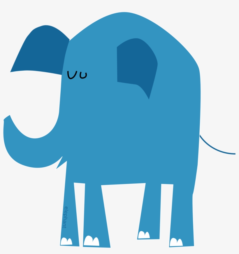 Republican Elephant Clipart Free - Blue Elephant Shower Curtain, transparent png #1111408