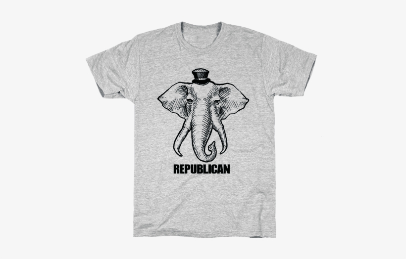 Republican Elephant Simplified Mens T-shirt - Funny Shirt, transparent png #1111503