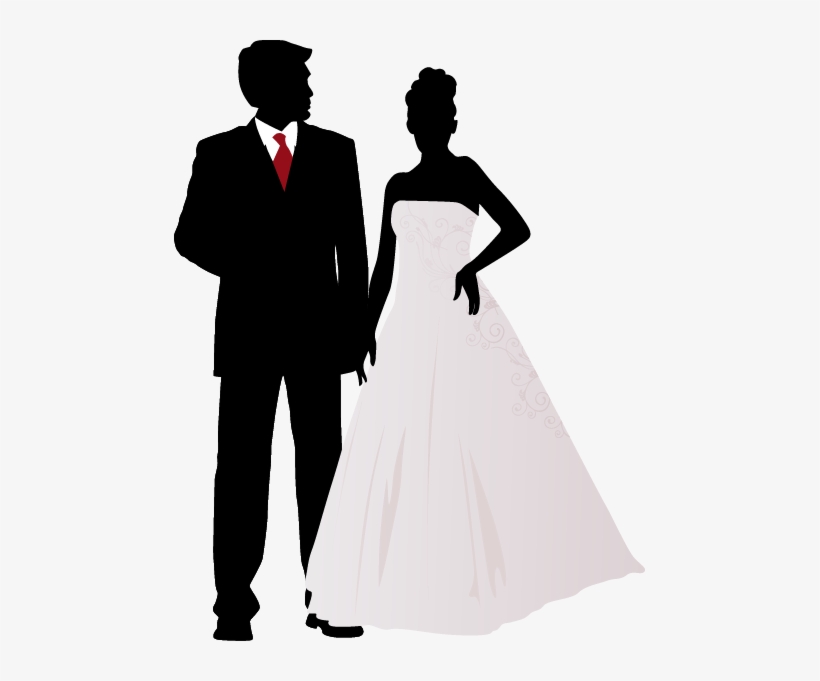 Casamento Bride And Groom Silhouette, Silhouette Art, - Wedding Vector, transparent png #1111597