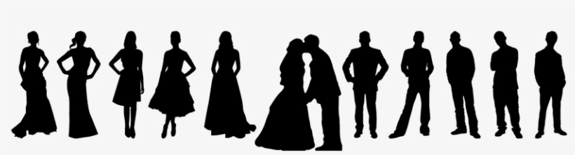 Wedding Party Silhouette Png - Wedding Party Silhouette Transparent, transparent png #1111853