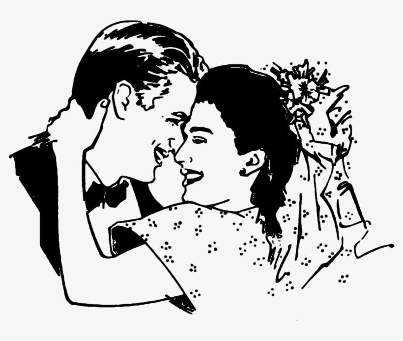 Bride And Groom Silhouettes - Christian Wedding Clipart Black And White, transparent png #1111874