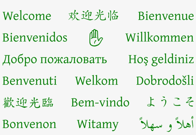 Open - Welcome Different Languages Print, transparent png #1112183