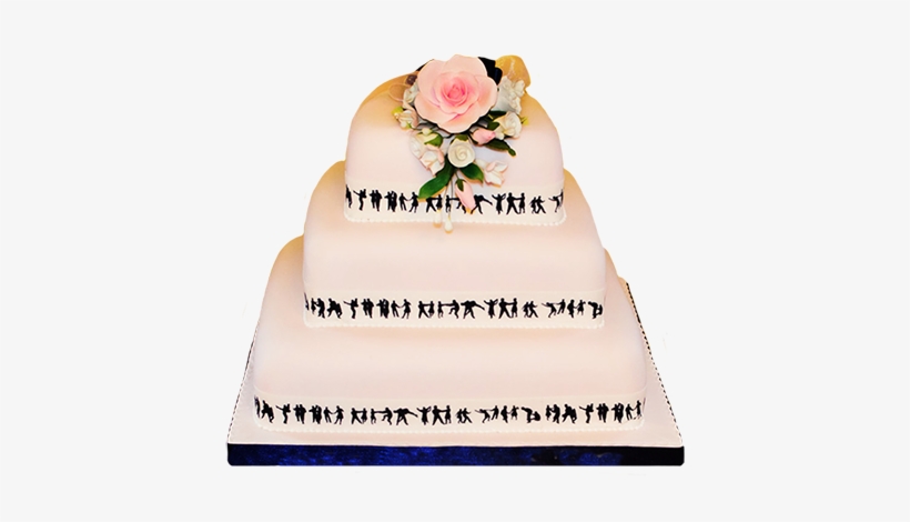 Wedding Cake With Dancer Silhouettes - Wedding Cake, transparent png #1112246