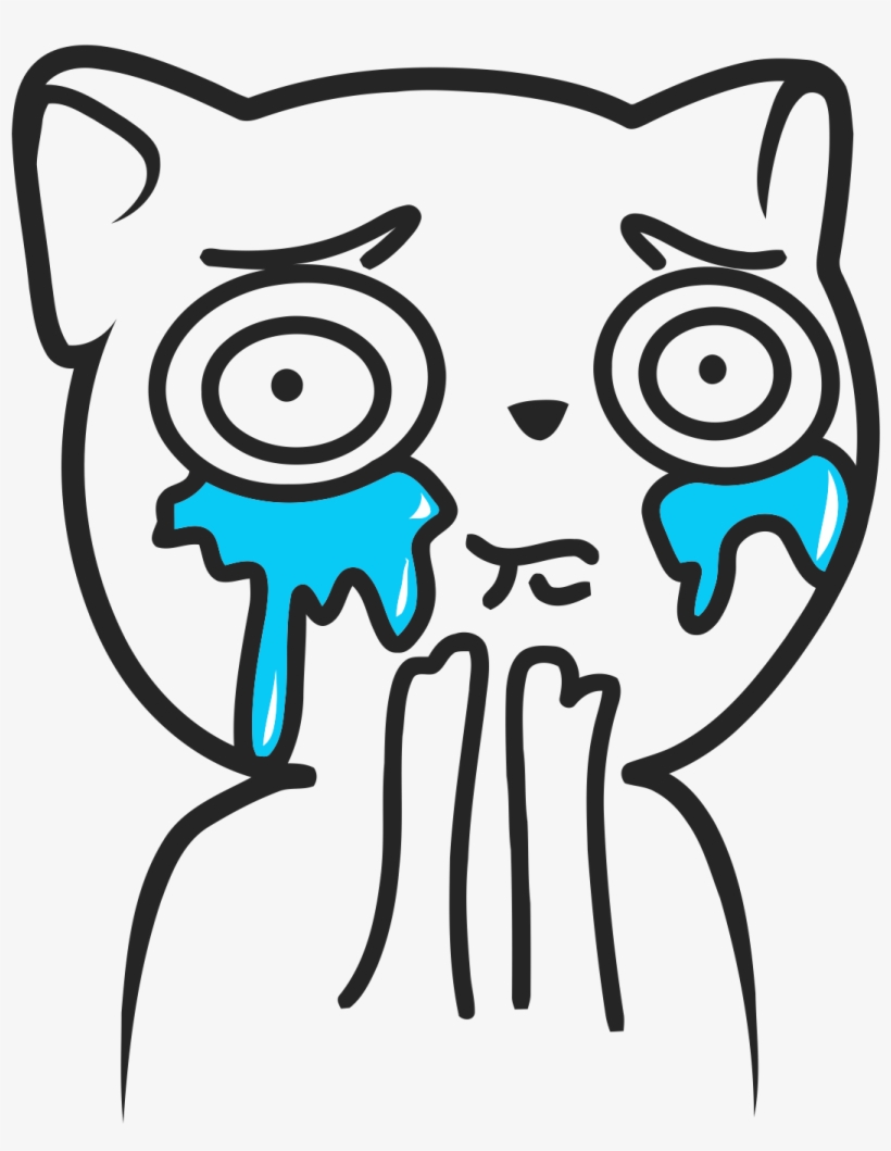 Cat Cat Overload L - Meme Cute Crying Face, transparent png #1112469