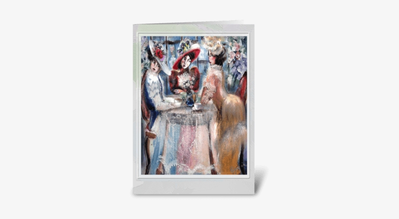 Friends Greetings Greeting Card - 3 Ladies Having Tea Card, transparent png #1112938