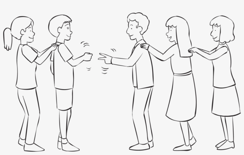 Back Two Lines Of People Playing A Version Of Rock - Game, transparent png #1113537