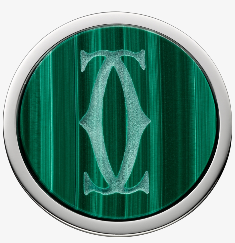 Double C Sterling Silver And Malachite Cufflinks, transparent png #1114092
