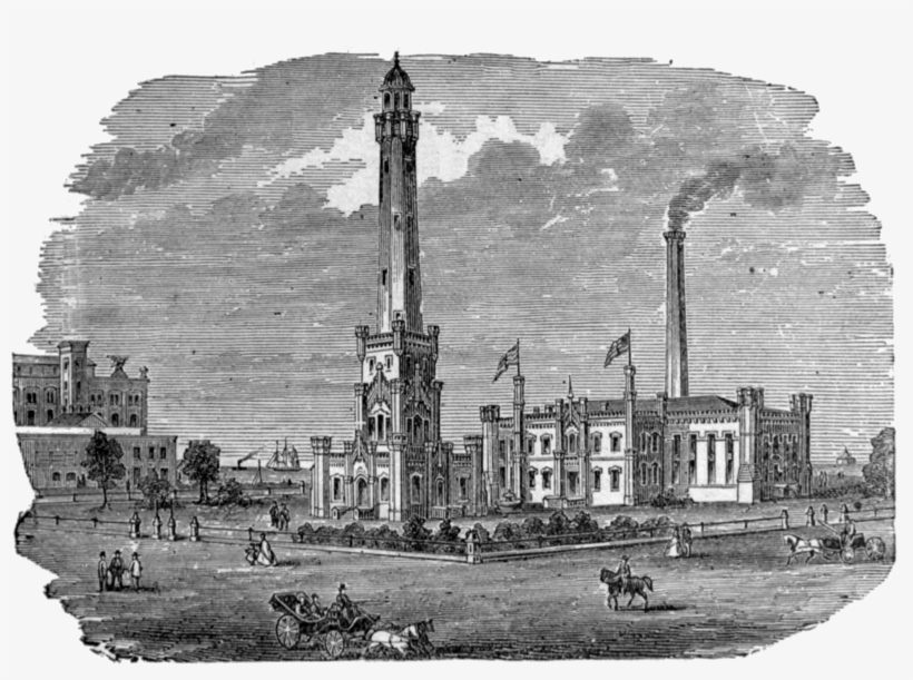 Chicago Water Tower & Pumping Station, Published 1886, transparent png #1114164