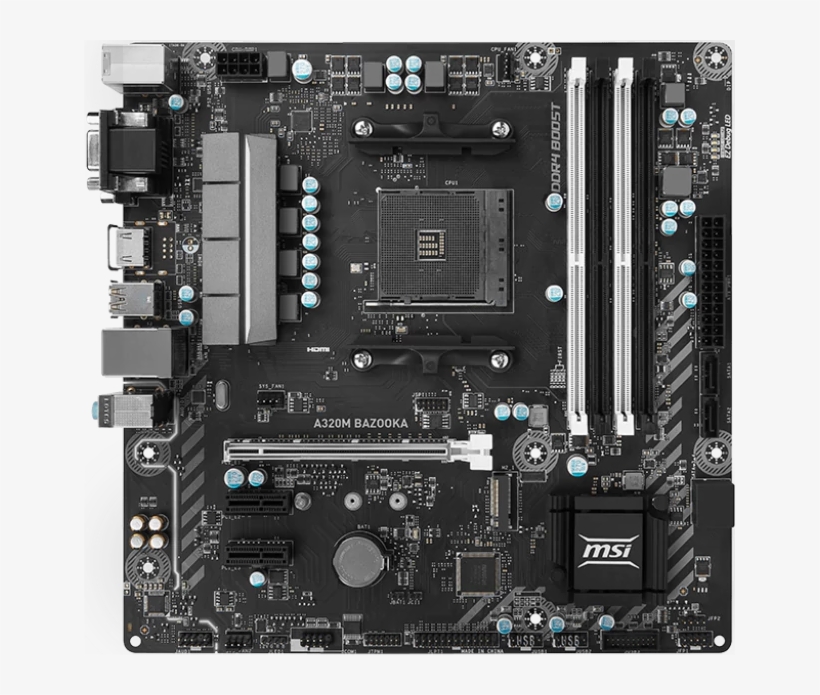 Msi A320m Bazooka - Msi B350m Bazooka Am4 Micro Atx Motherboard, transparent png #1115734