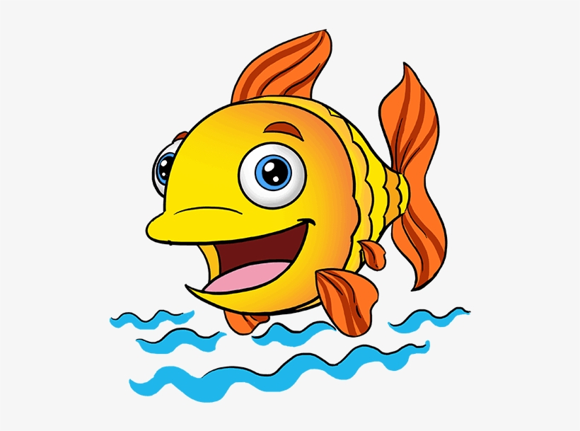 How To Draw A Cartoon Fish In Few Easy St Drawing Guides - Drawing, transparent png #1115762