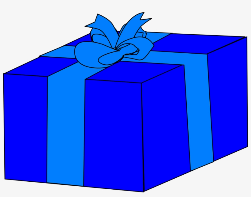 Blue Gift Box Clip Art At Clker - Birthday Present Clip Art, transparent png #1116236