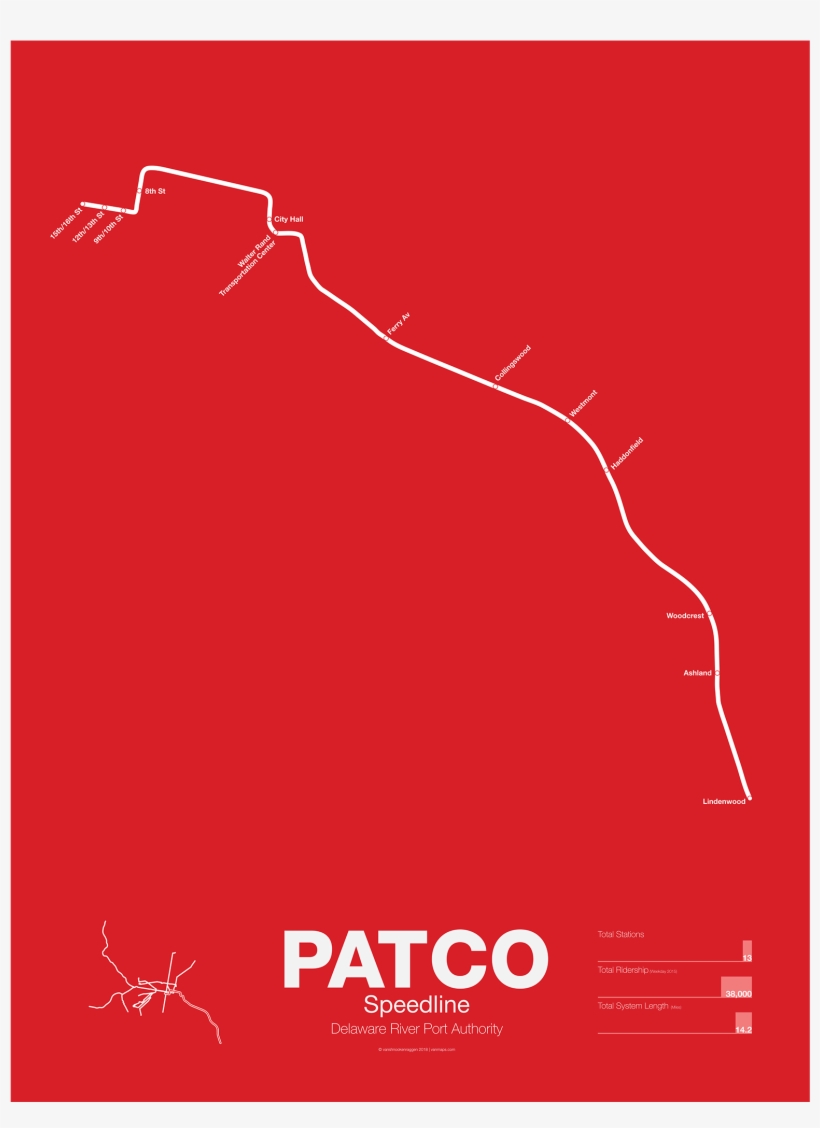 Patco Speedline Subway Poster - Philadelphia, transparent png #1116448