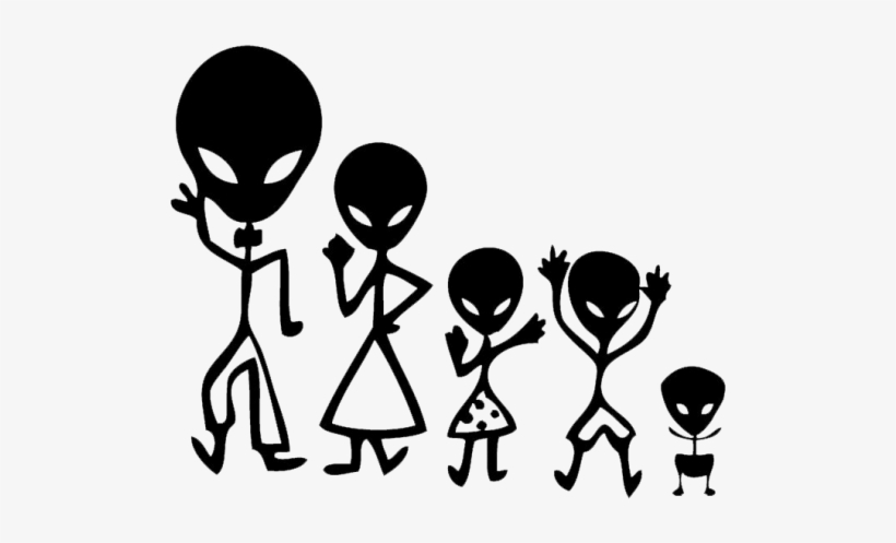 Alien Stick Figure Family - Stick Figure Family Png, transparent png #1118188