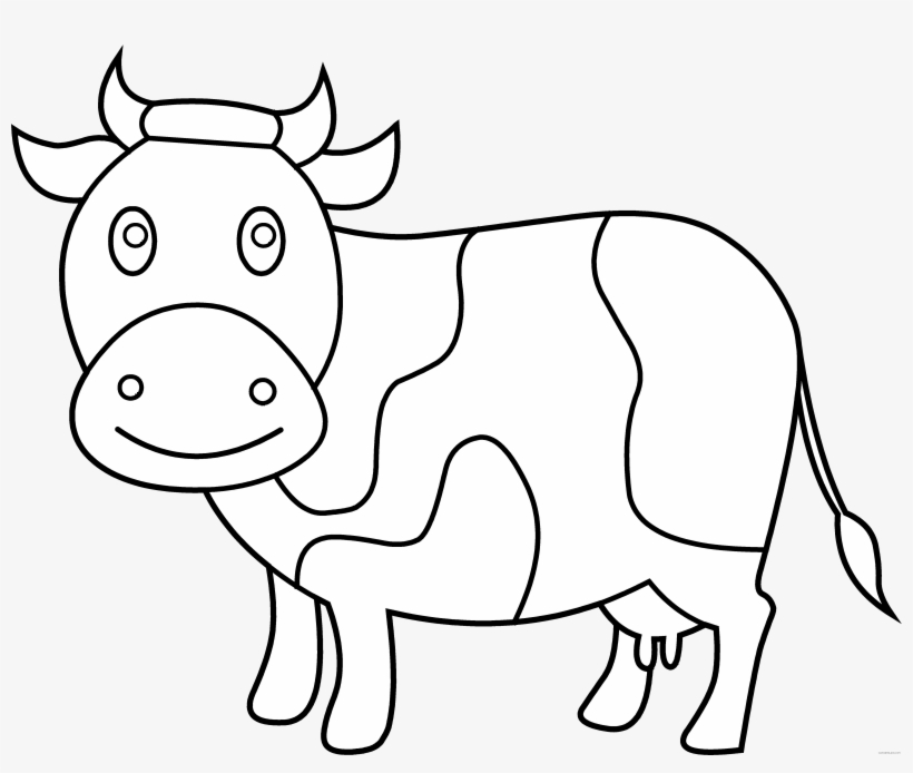 28 Collection Of Cute Cow Coloring Pages - Cow Clipart To Color, transparent png #1118862