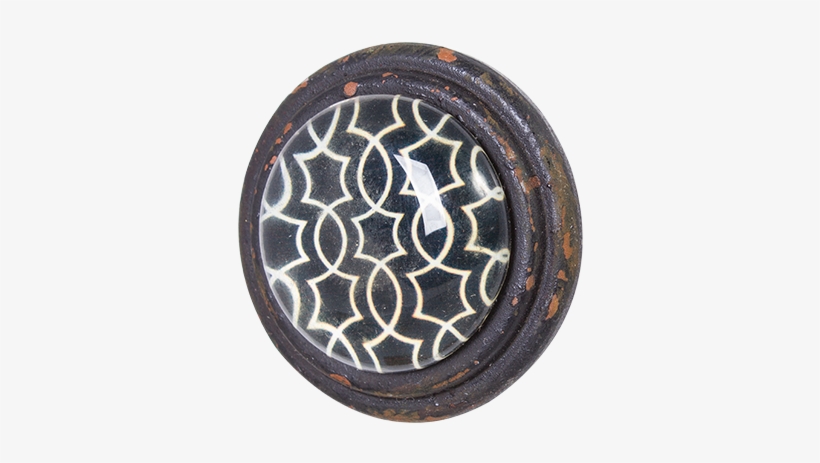 Metal Door Knob With Glass Inset - Door Handle, transparent png #1118889