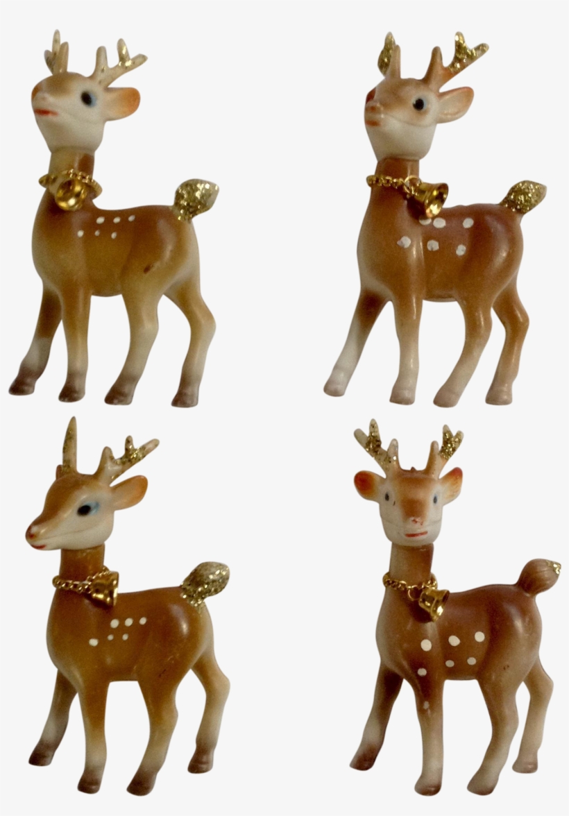 Retro Plastic Reindeer Christmas Decorations, Vintage - Reindeer, transparent png #1119050