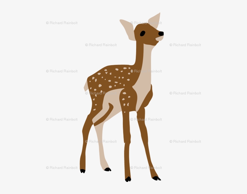 Deer Fabric - Baby Deer Decal 15x15 Custom Fabric By, transparent png #1119075