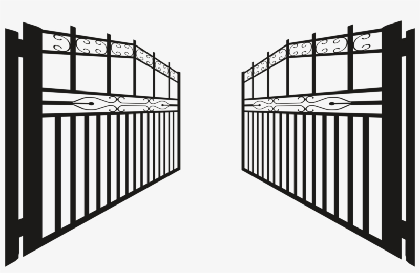 Gate Computer Icons Wrought Iron Windows Metafile Door - Gate Silhouette, transparent png #1119282