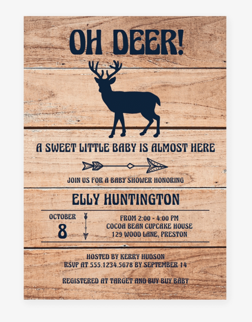 Oh Deer Baby Shower Invitation Template By Littlesizzle - Baby Shower, transparent png #1119388