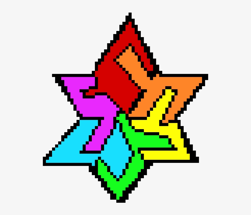 Ninja Star - Rainbow Swirl Pixel Art, transparent png #1119714