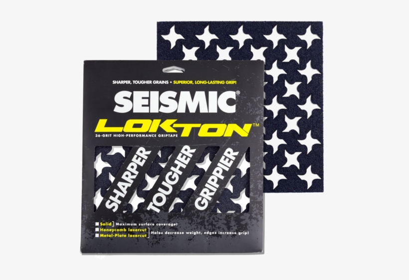 Lokton Grip Tape Ninja Star 36 Grit 3 Square Pack - Seismic Lokton Grip Squares Honeycomb Blu 36grit, transparent png #1120078