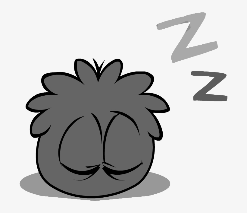 Black Puffle Sleeping - Club Penguin Sleeping Puffle, transparent png #1120865