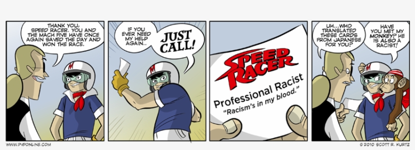 Comic Image For The Race Card - Speed Racer Professional Racist, transparent png #1120921