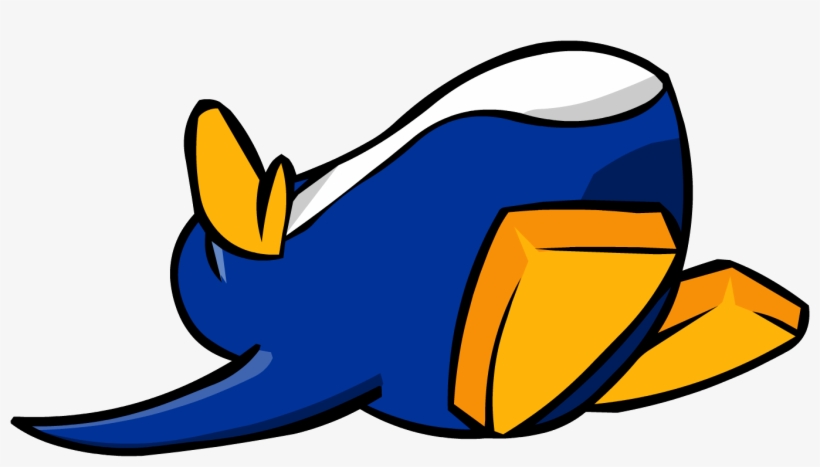 Old Blue Penguin Sleeping - Club Penguin Dead Penguin, transparent png #1120990