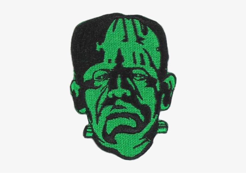 Frankenstein In Green Patch - Universal Monsters Frankenstein Head Embroidered Patch,, transparent png #1121261
