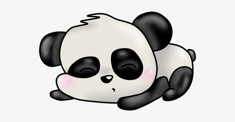 Black And White Panda Sleeping - Panda Cartoon Sleeping Transparent, transparent png #1121520