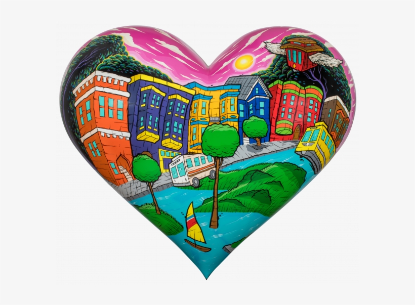 2018 Large Heart By Sirron Norris "city Fruit" - Charles Zukow & Associates, transparent png #1121643