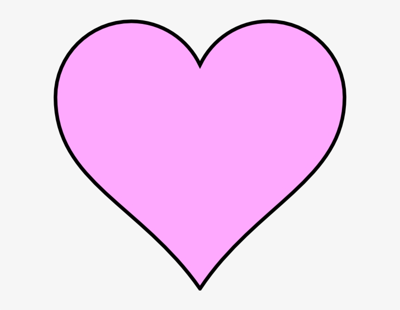 Pink Heart Outline In Black Clip Art - Free Pink Heart Clipart, transparent png #1121757