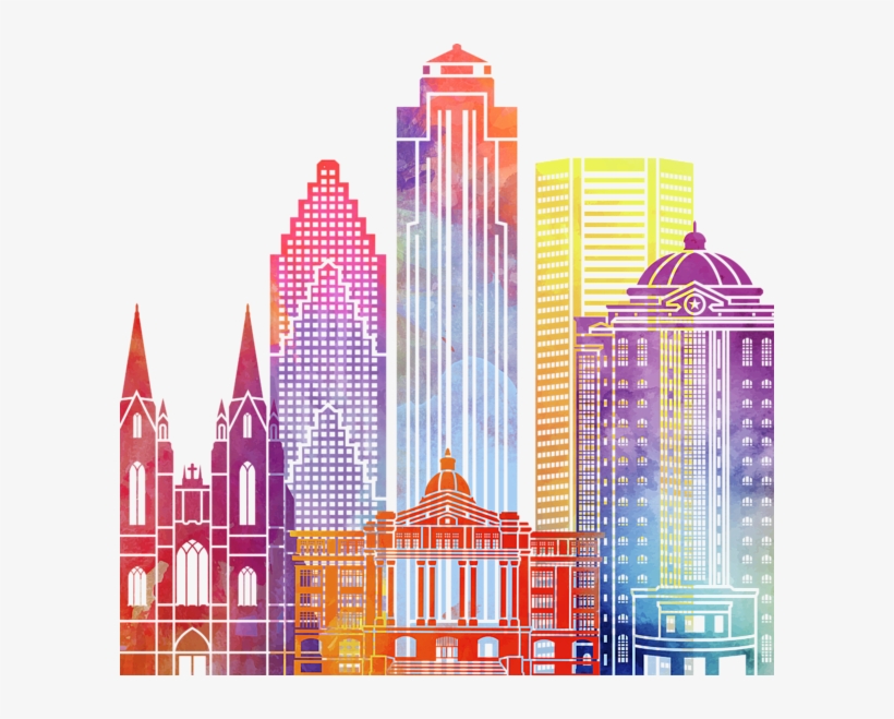 Bleed Area May Not Be Visible - Watercolor Houston, transparent png #1122171