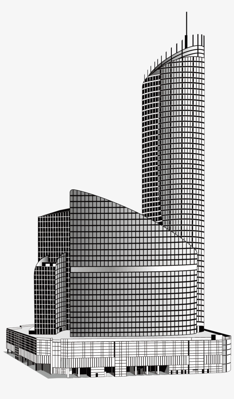 Black And White Building High Rise Transprent - Building, transparent png #1122291