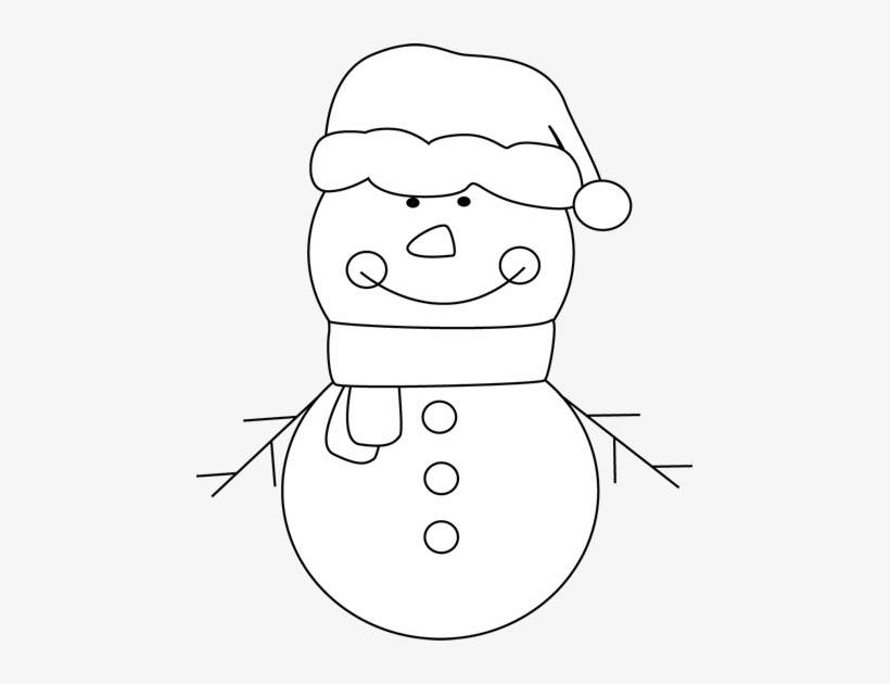 Snowman Black And White Black And White Christmas Snowman - Cute Snowman Clipart Black And White, transparent png #1122339